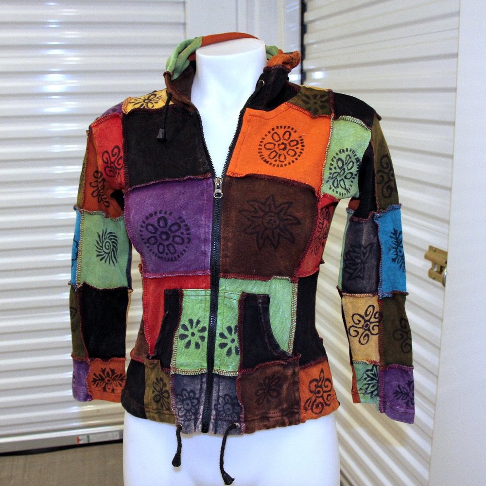 Made In Nepal Patchwork Hoodie Kids Size 8
